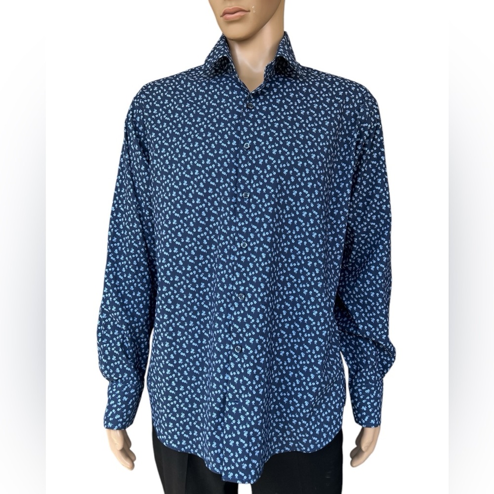 Men's Blue Patterned Shirt